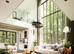 Beautiful-Country-Living-Rooms-With-Mid-Century-Modern-Furniture-High-Ceilings-Large-Windows-2